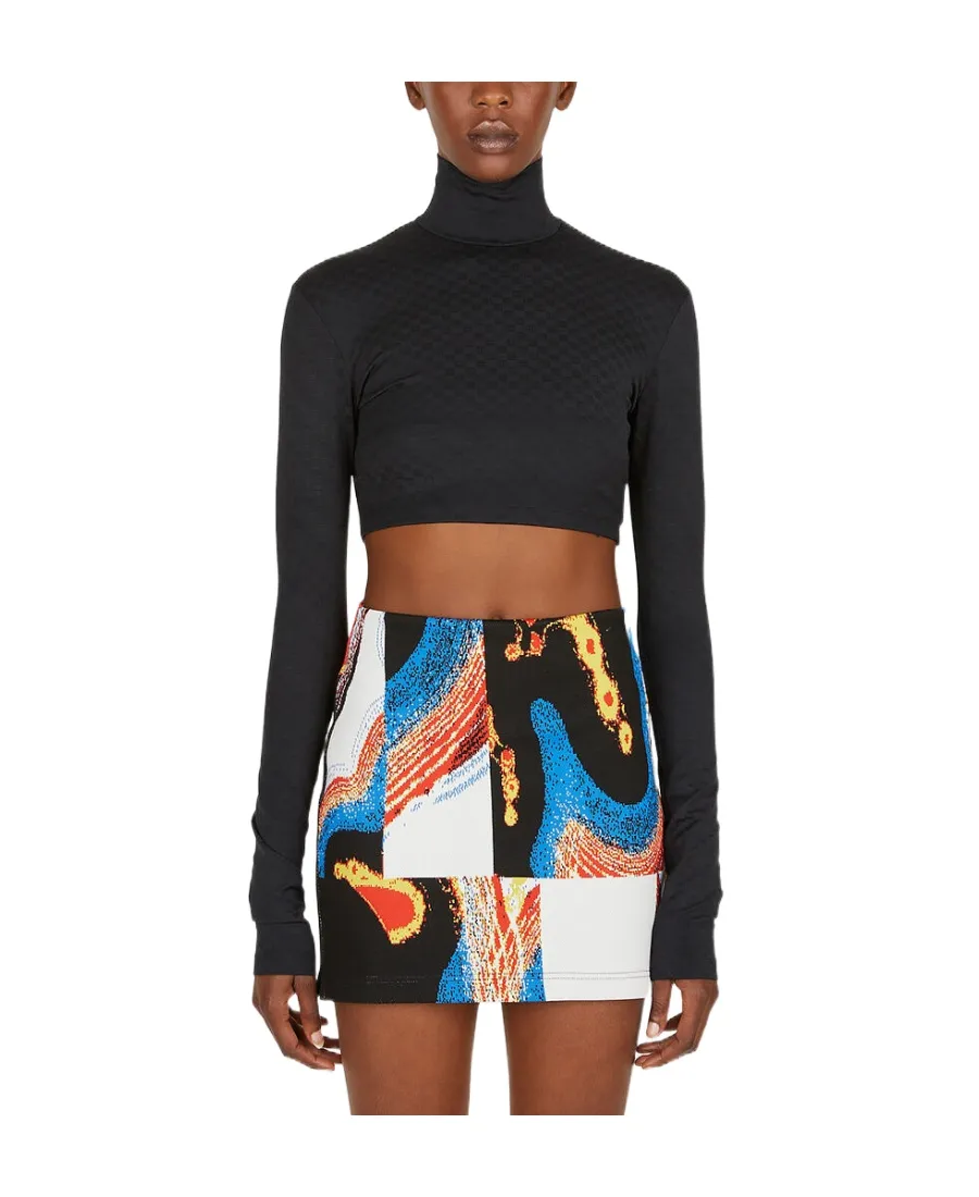 Funnel-Neck Long-Sleeve Top