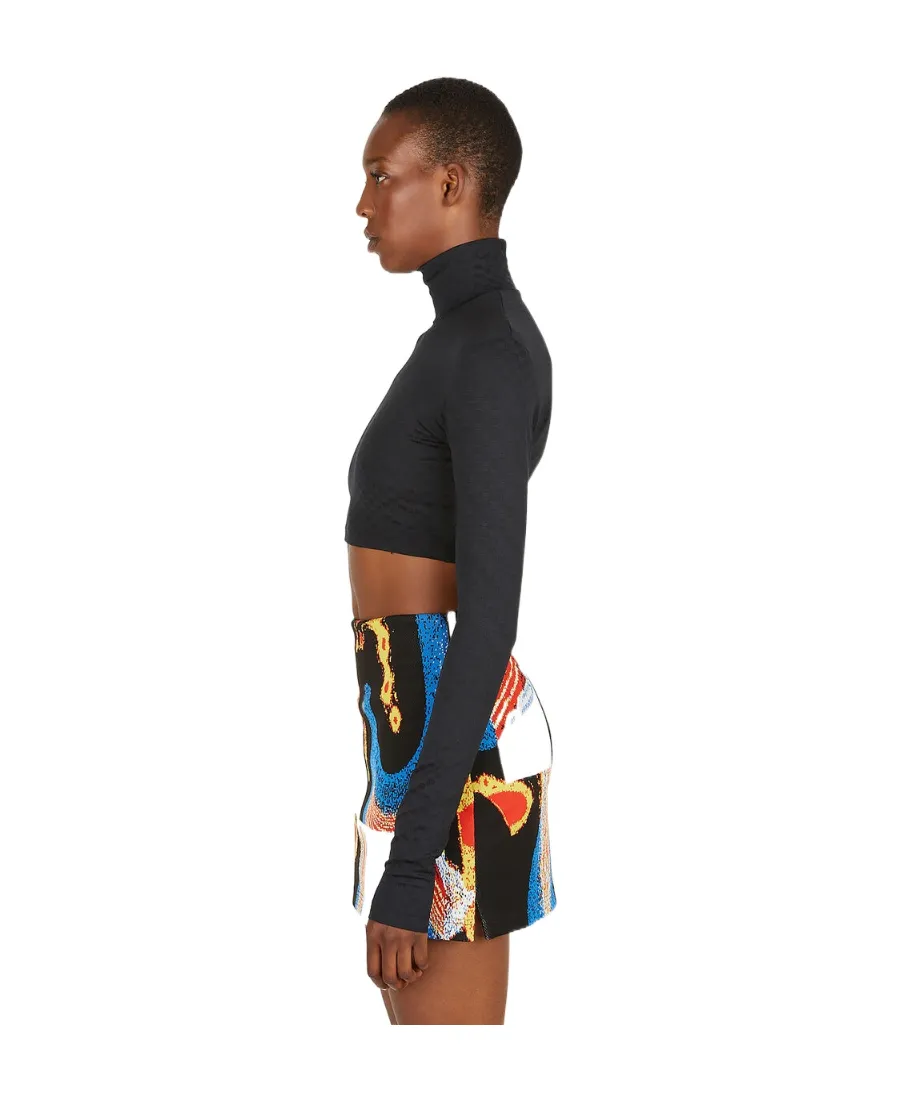 Funnel-Neck Long-Sleeve Top