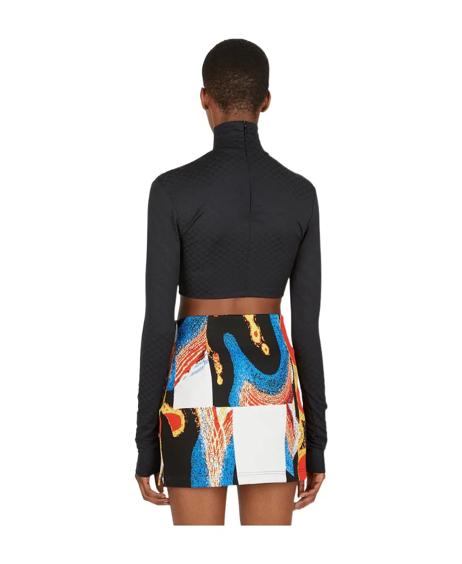 Funnel-Neck Long-Sleeve Top