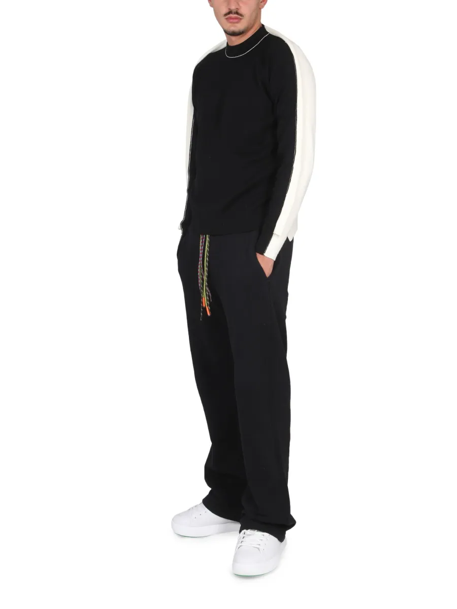 Colour-Block Knit Crewneck Sweater