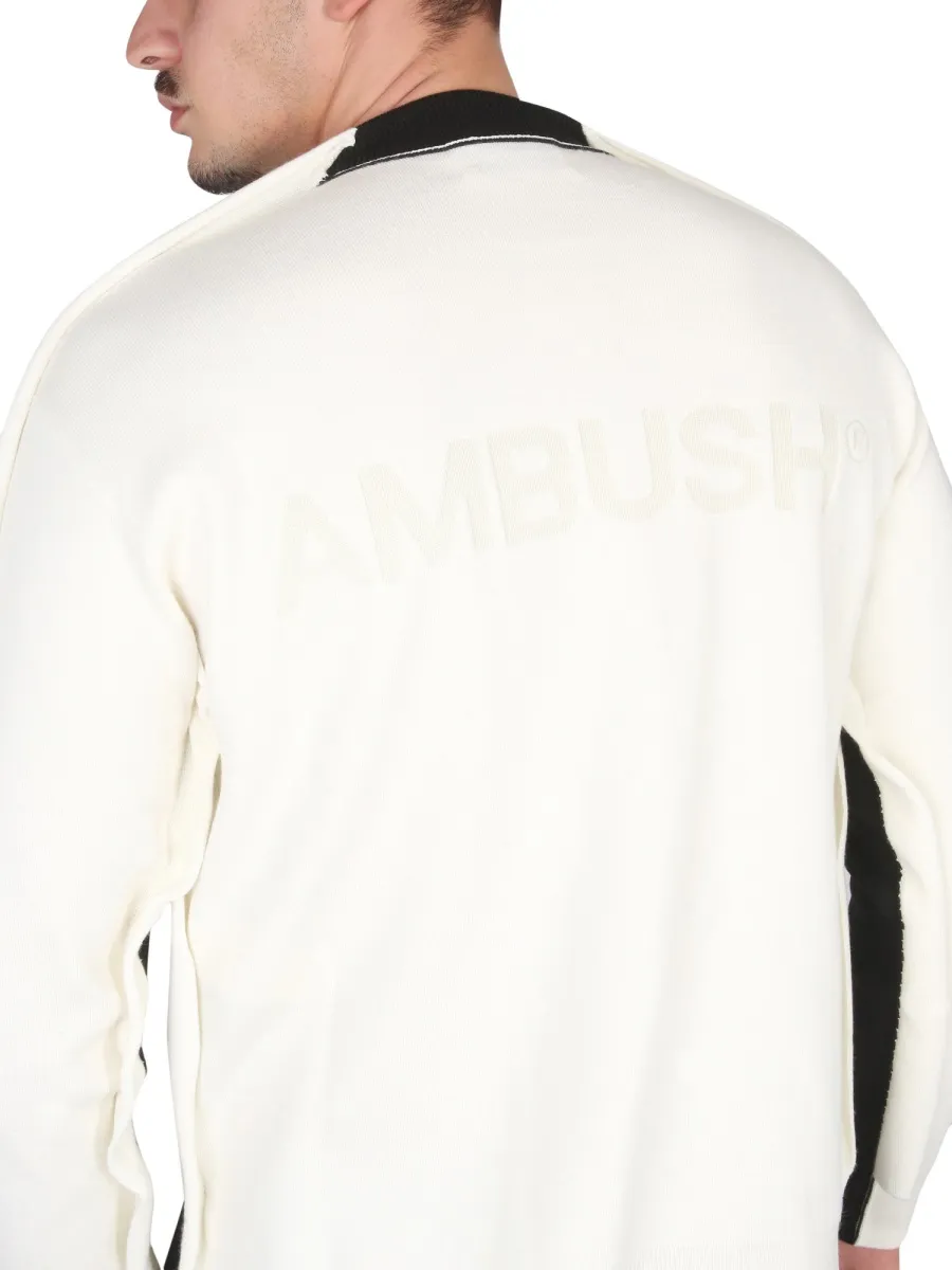 Colour-Block Knit Crewneck Sweater