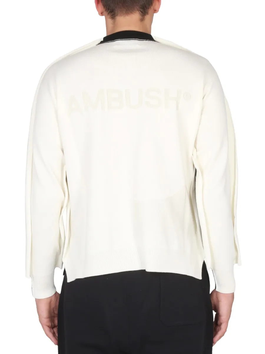 Colour-Block Knit Crewneck Sweater