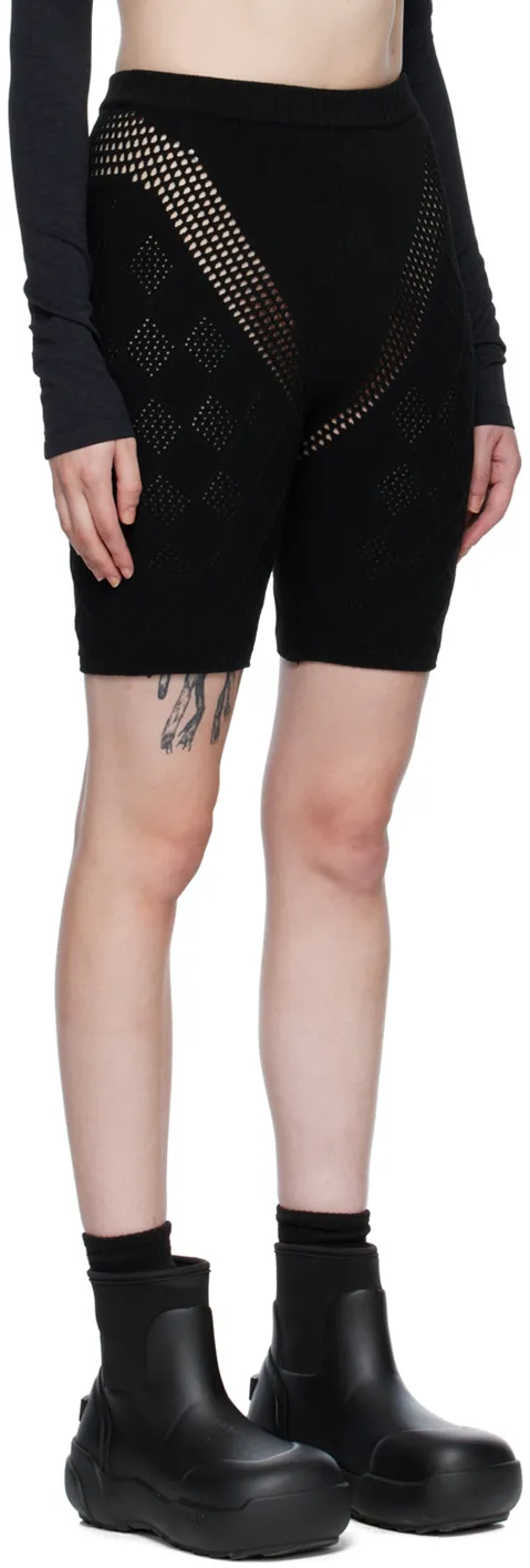 High-Rise Perforated Detail Biker Shorts