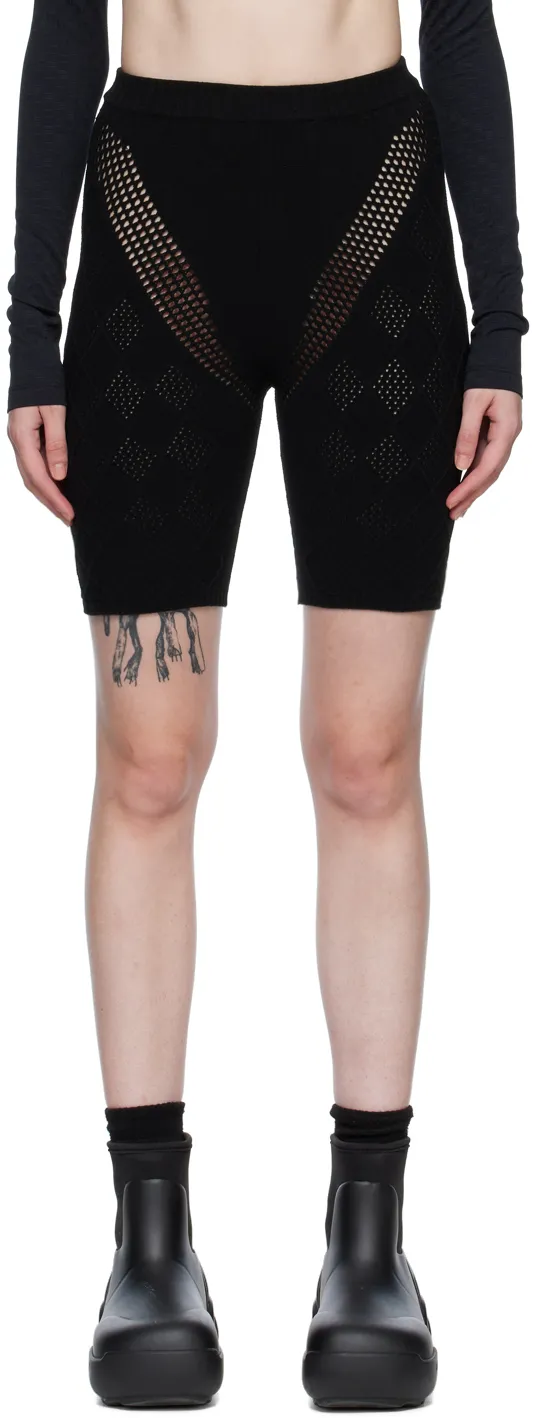 High-Rise Perforated Detail Biker Shorts