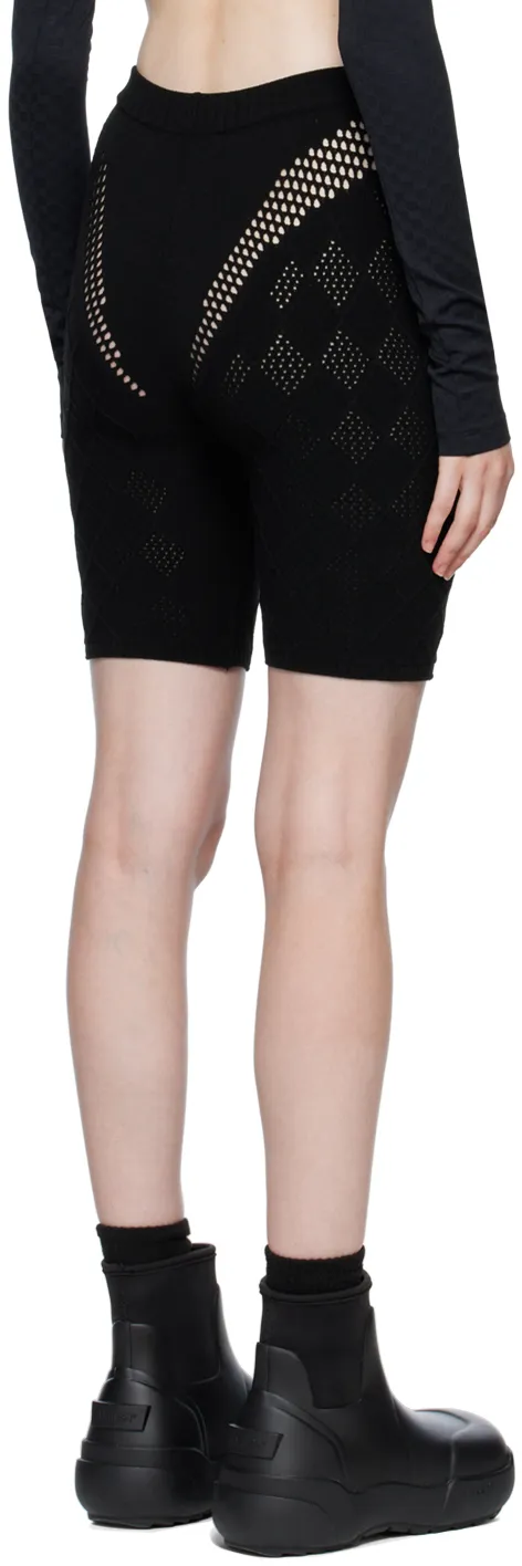 High-Rise Perforated Detail Biker Shorts