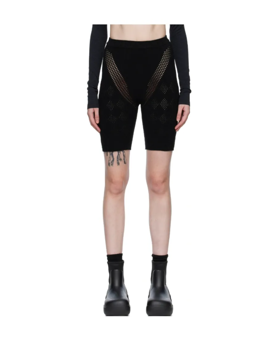 High-Rise Perforated Detail Biker Shorts