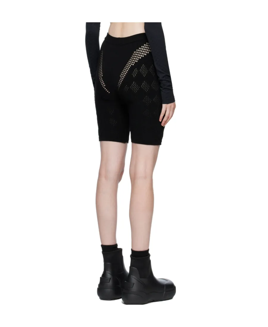 High-Rise Perforated Detail Biker Shorts