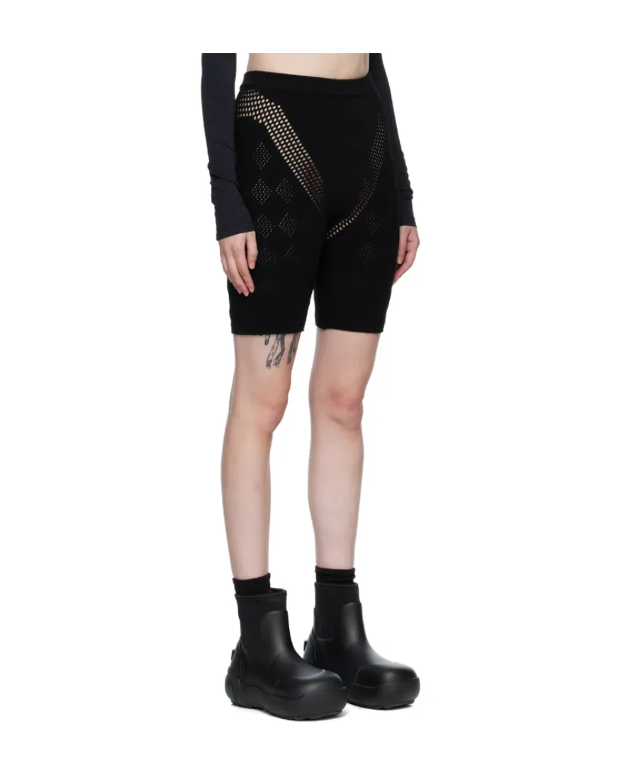 High-Rise Perforated Detail Biker Shorts