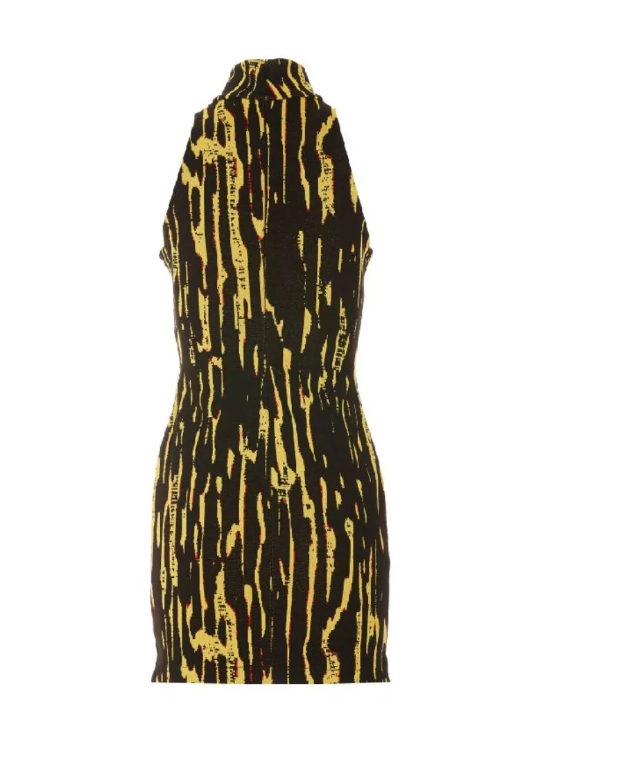 Pattern-Jacquard Sleeveless Mini Dress