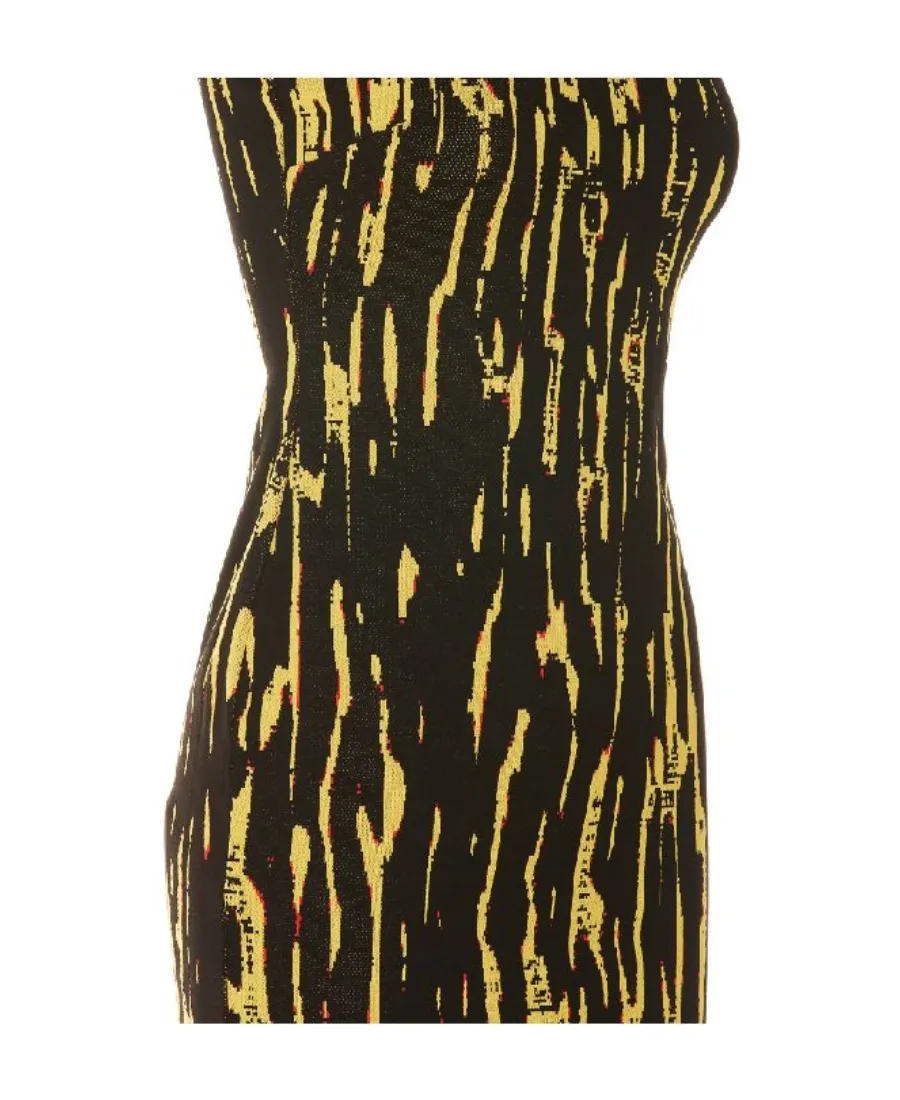 Pattern-Jacquard Sleeveless Mini Dress