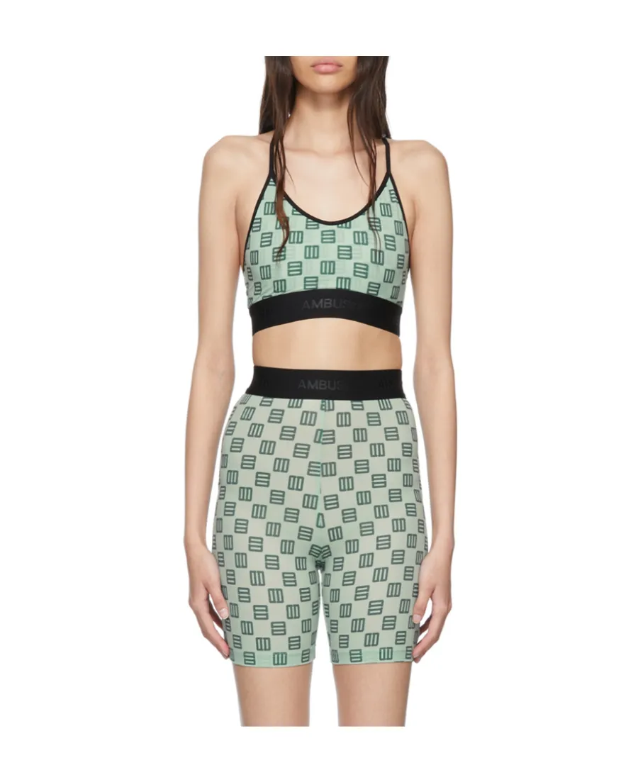 Monogram-Print Cropped Bra Top