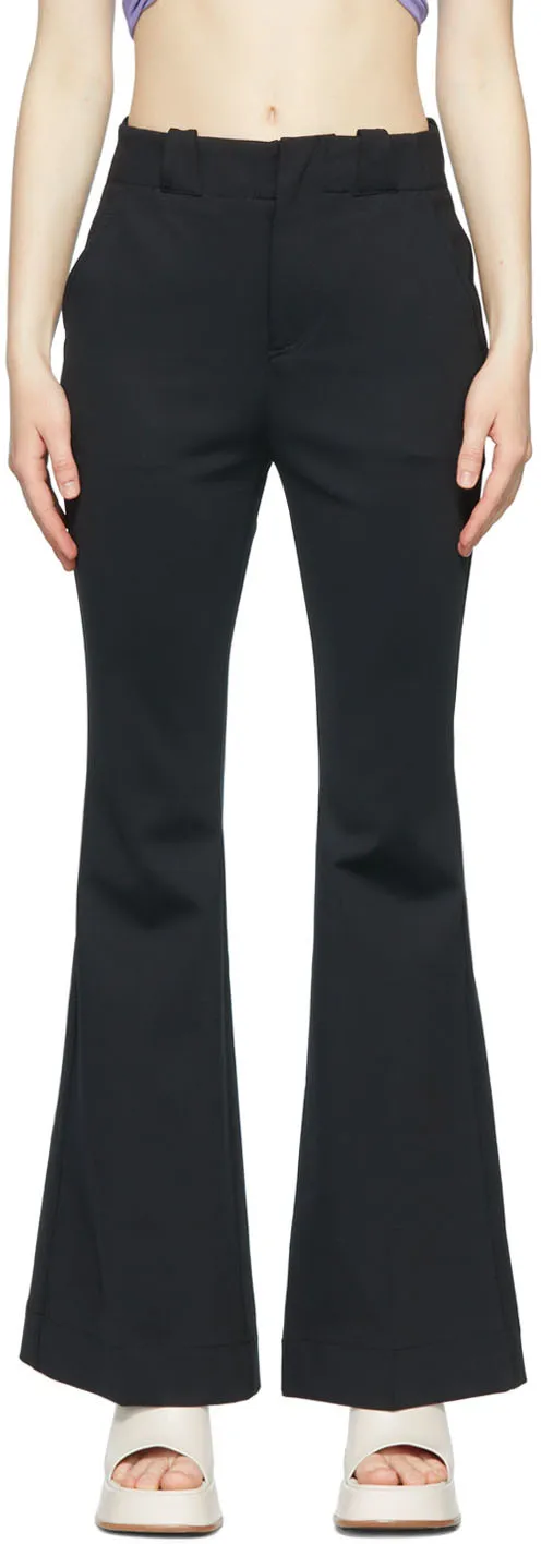 Flared High-Waisted Trousers