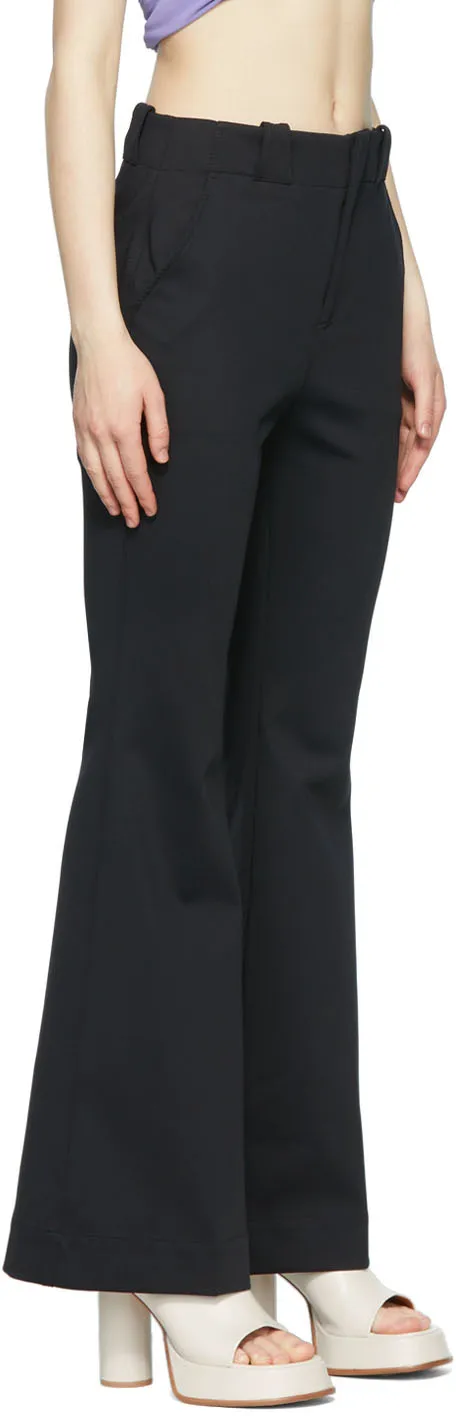 Flared High-Waisted Trousers