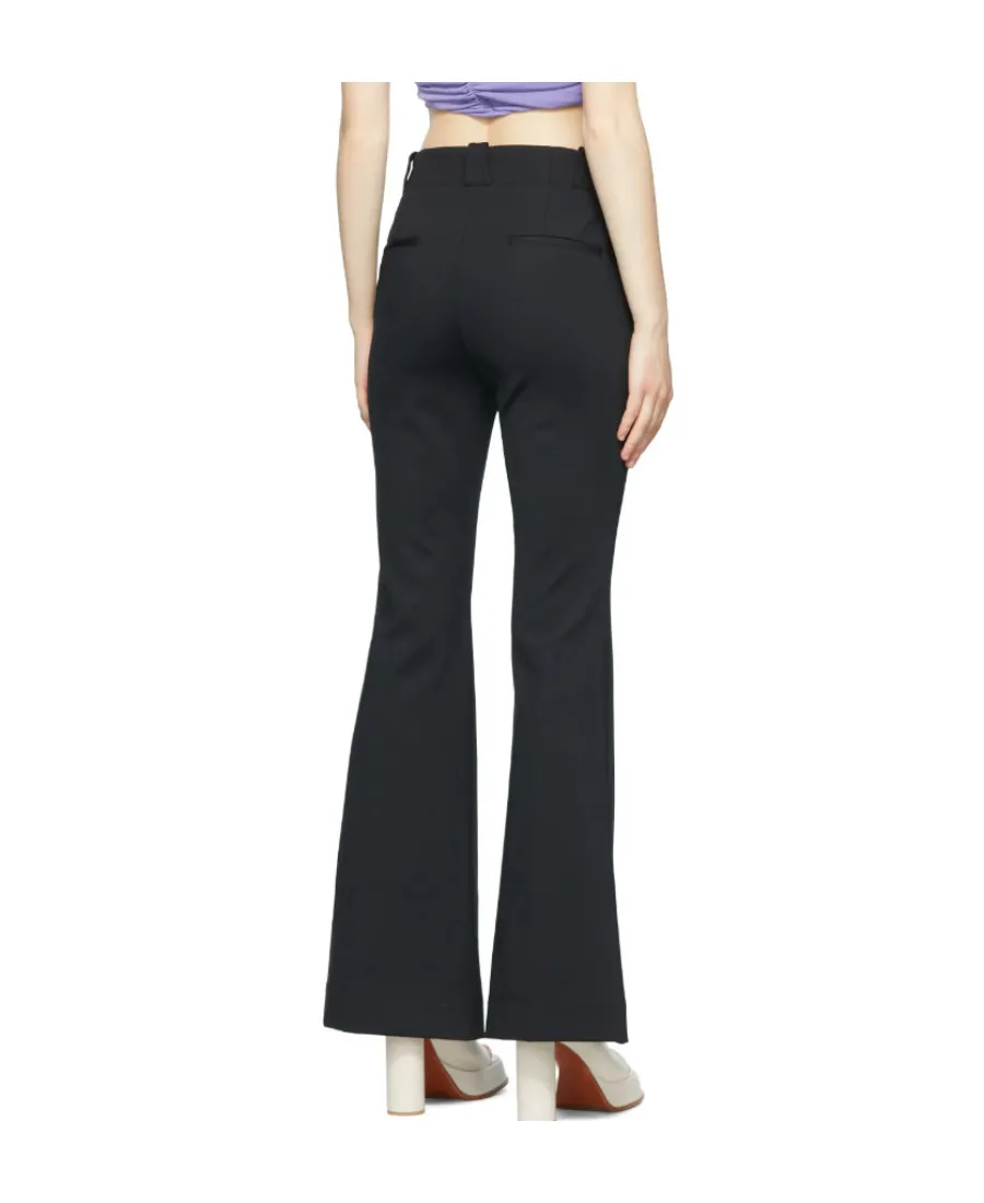 Flared High-Waisted Trousers