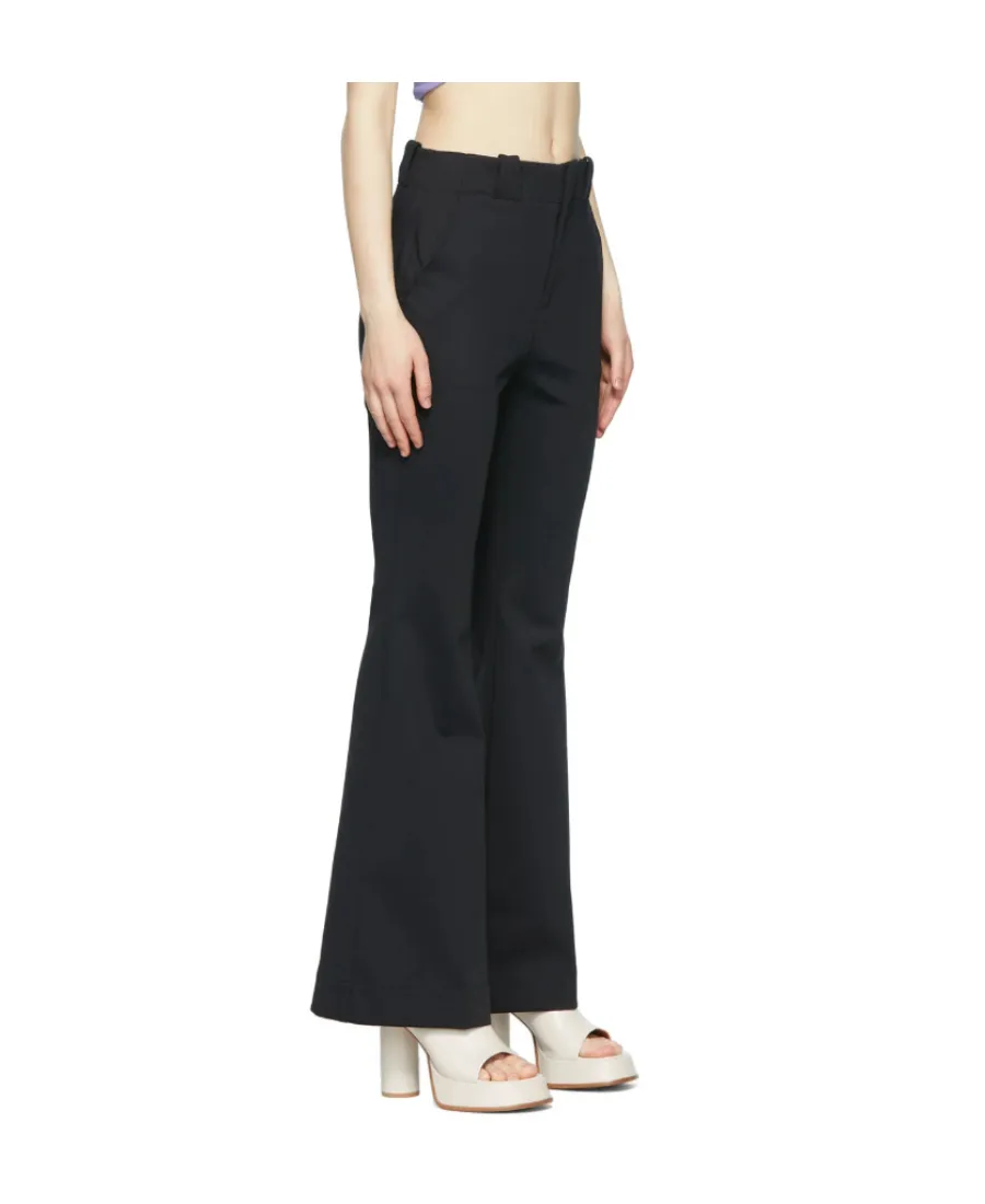Flared High-Waisted Trousers
