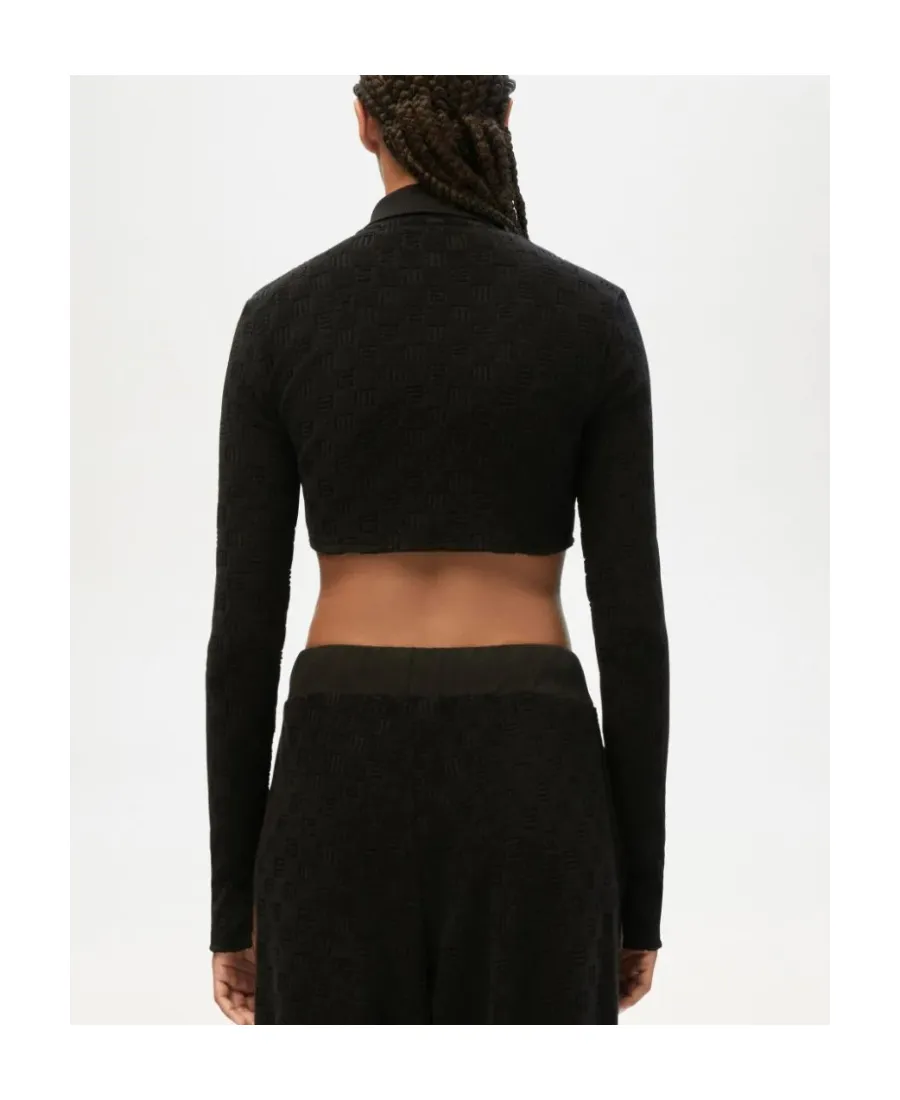 Monogram Zip Up Fitted Top