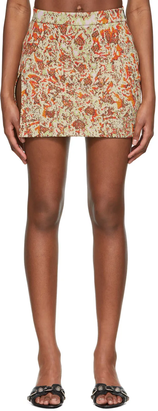 Floral Jacquard Mini Skirt