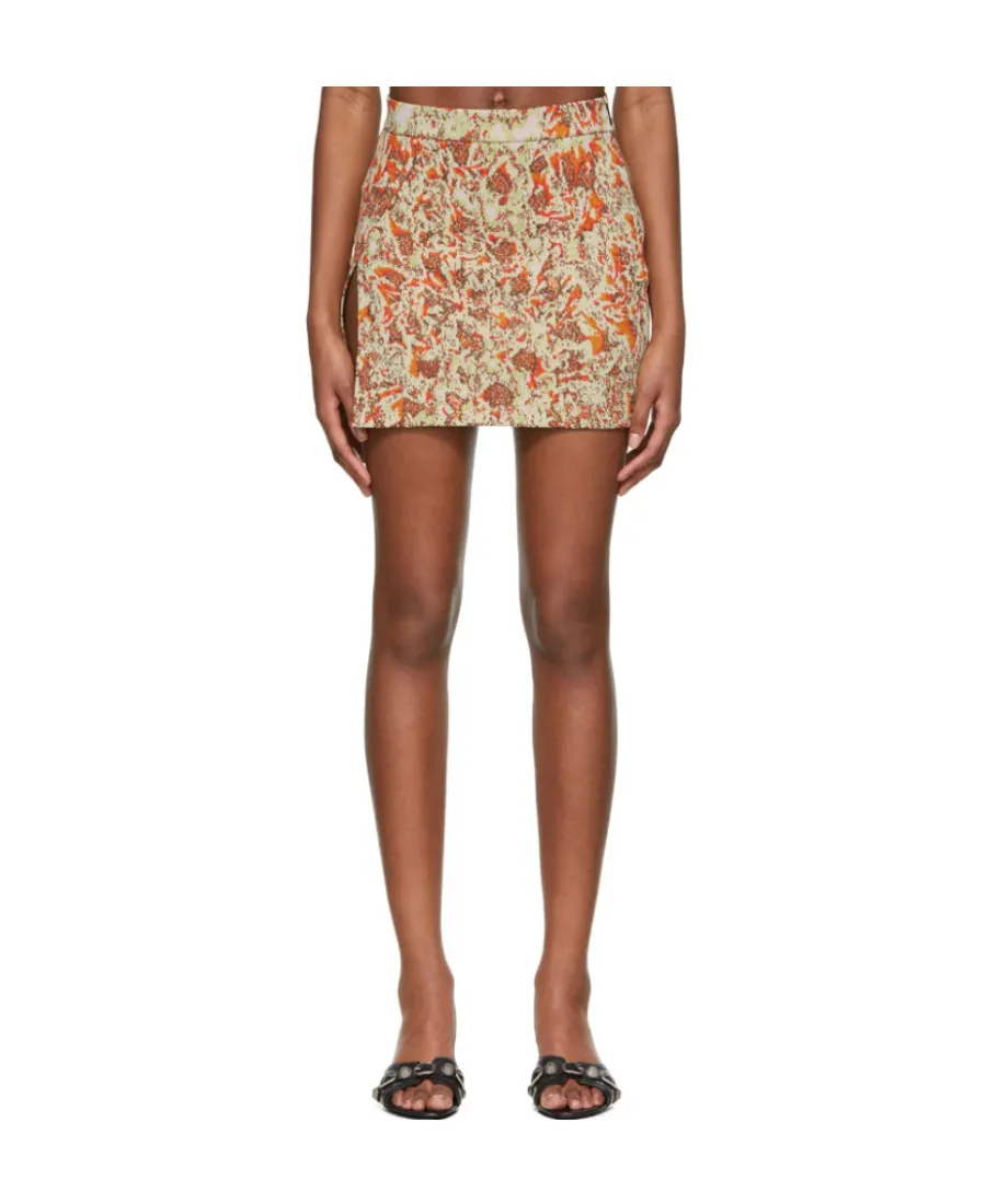 Floral Jacquard Mini Skirt