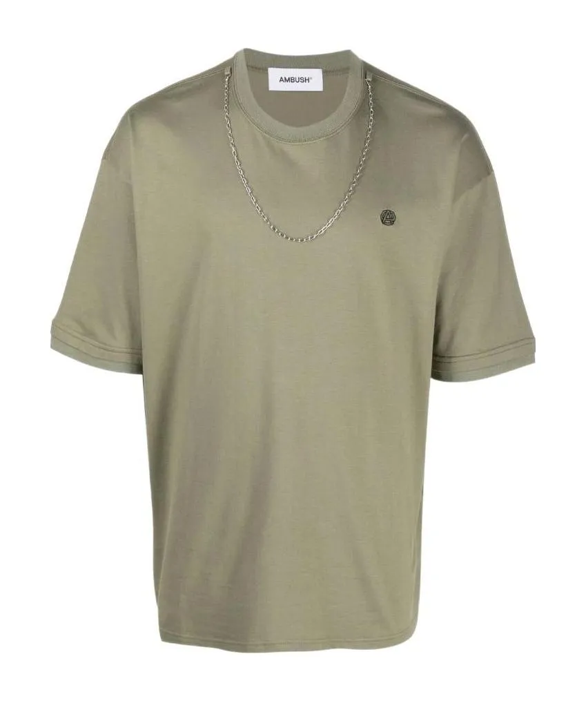 Embroidered-Motif Short-Sleeve T-Shirt