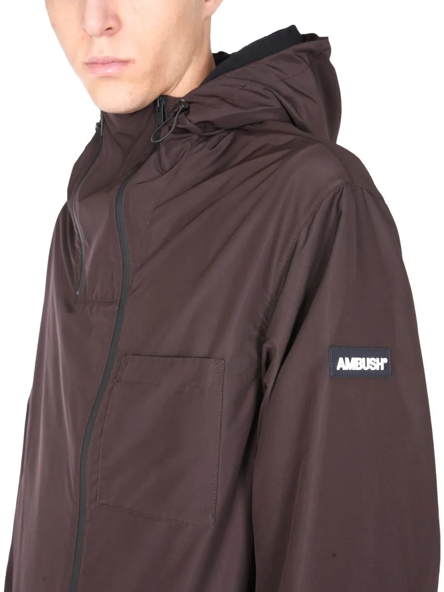 Logo Patch Hooded Jacket