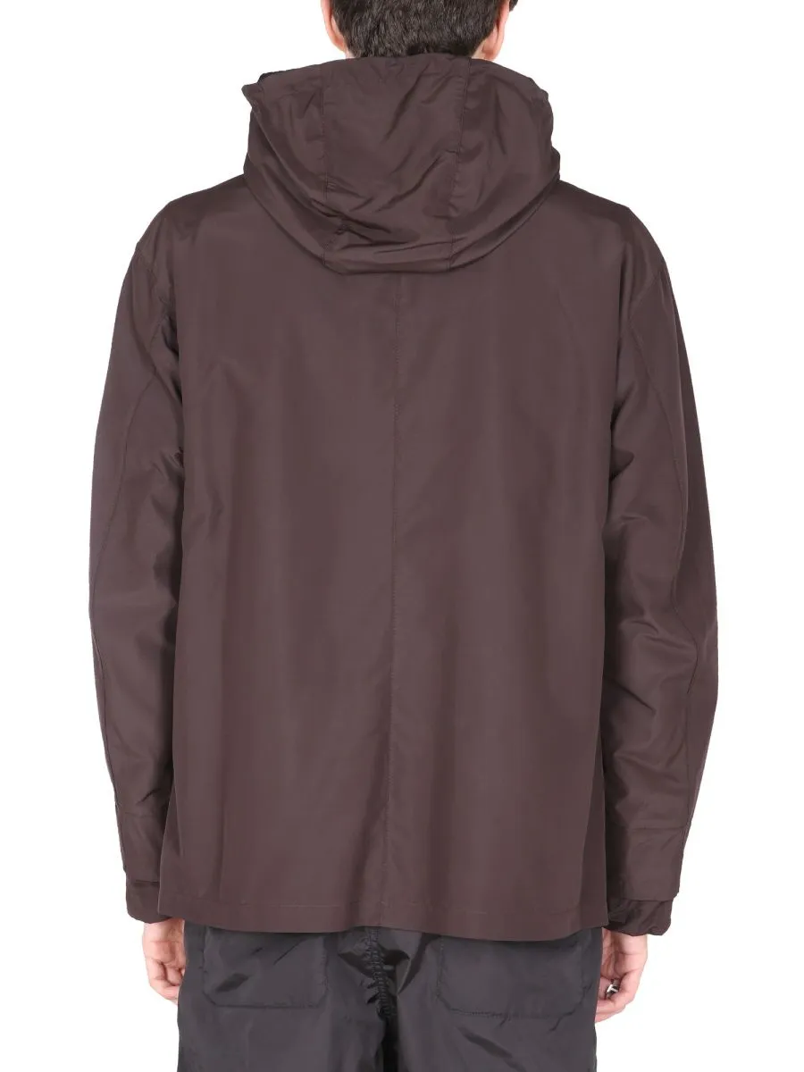Logo Patch Hooded Jacket