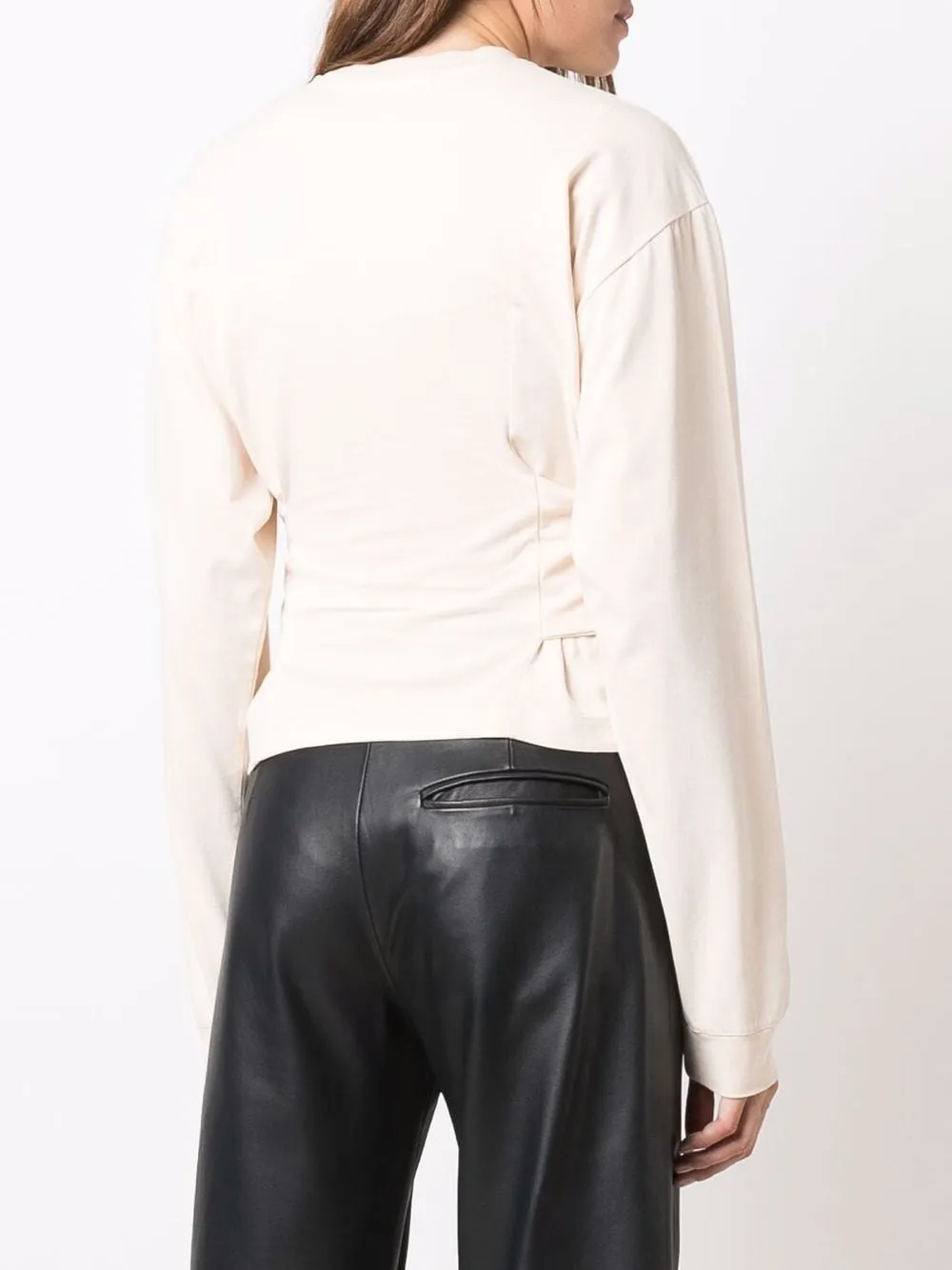 Drop Shoulder Corset Waist Sweatshirt
