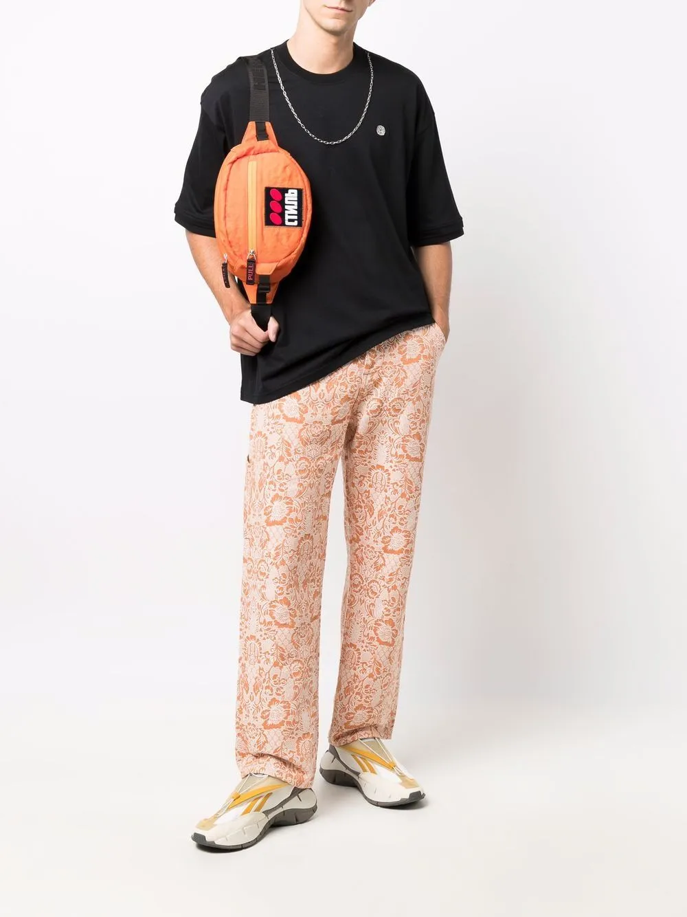 Chain Collar Detail Crewneck T-Shirt