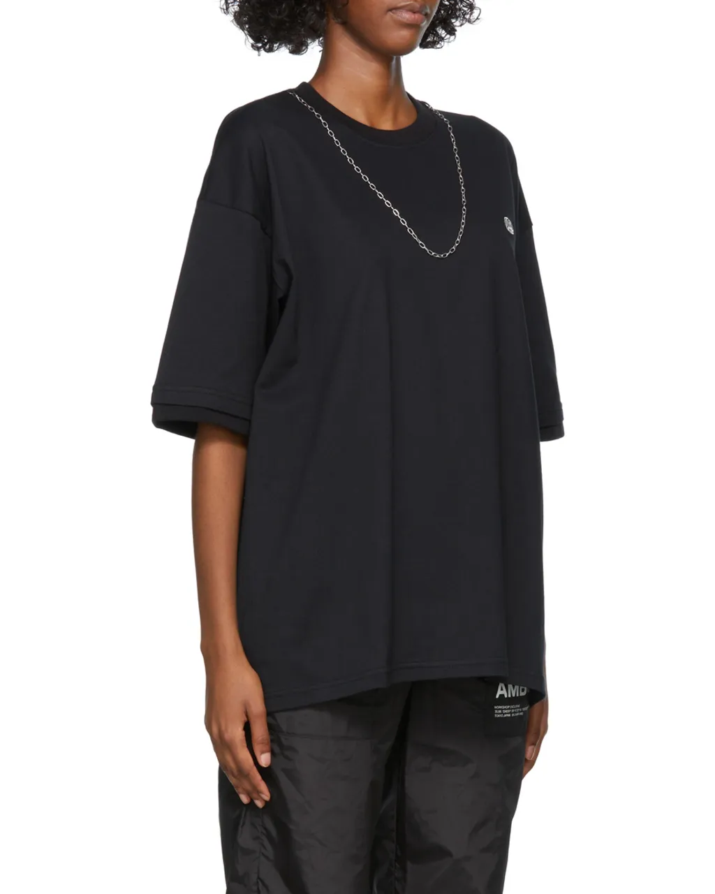 Chain Collar Detail Crewneck T-Shirt