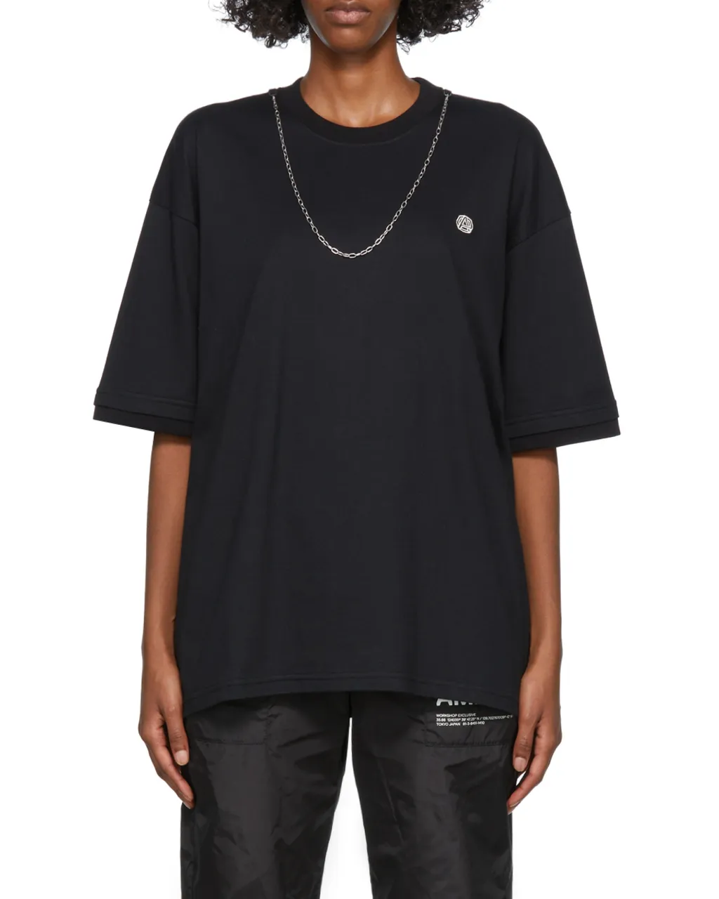 Chain Collar Detail Crewneck T-Shirt