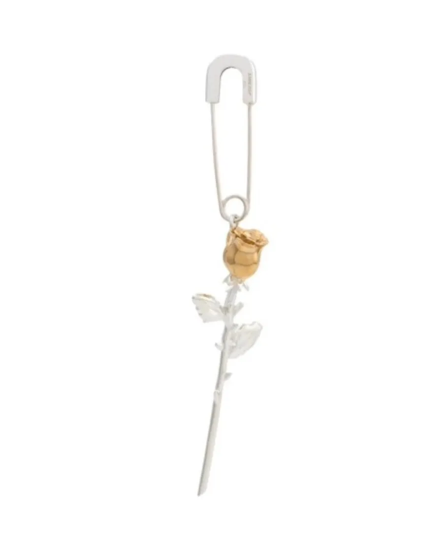 Rose Safety Pin Earring