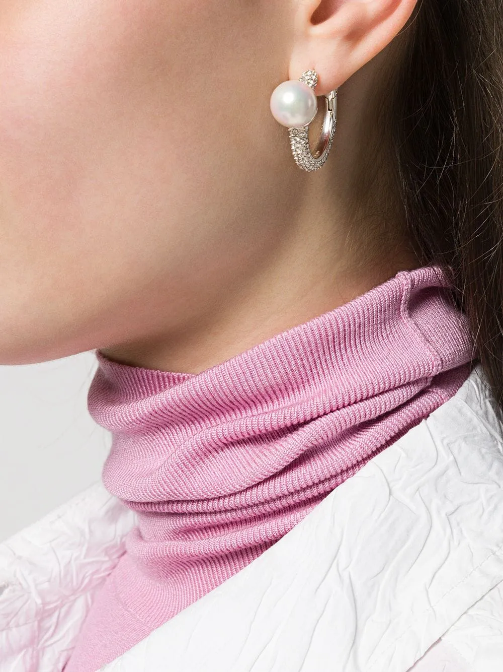 Pearl Crystal Ring Earrings