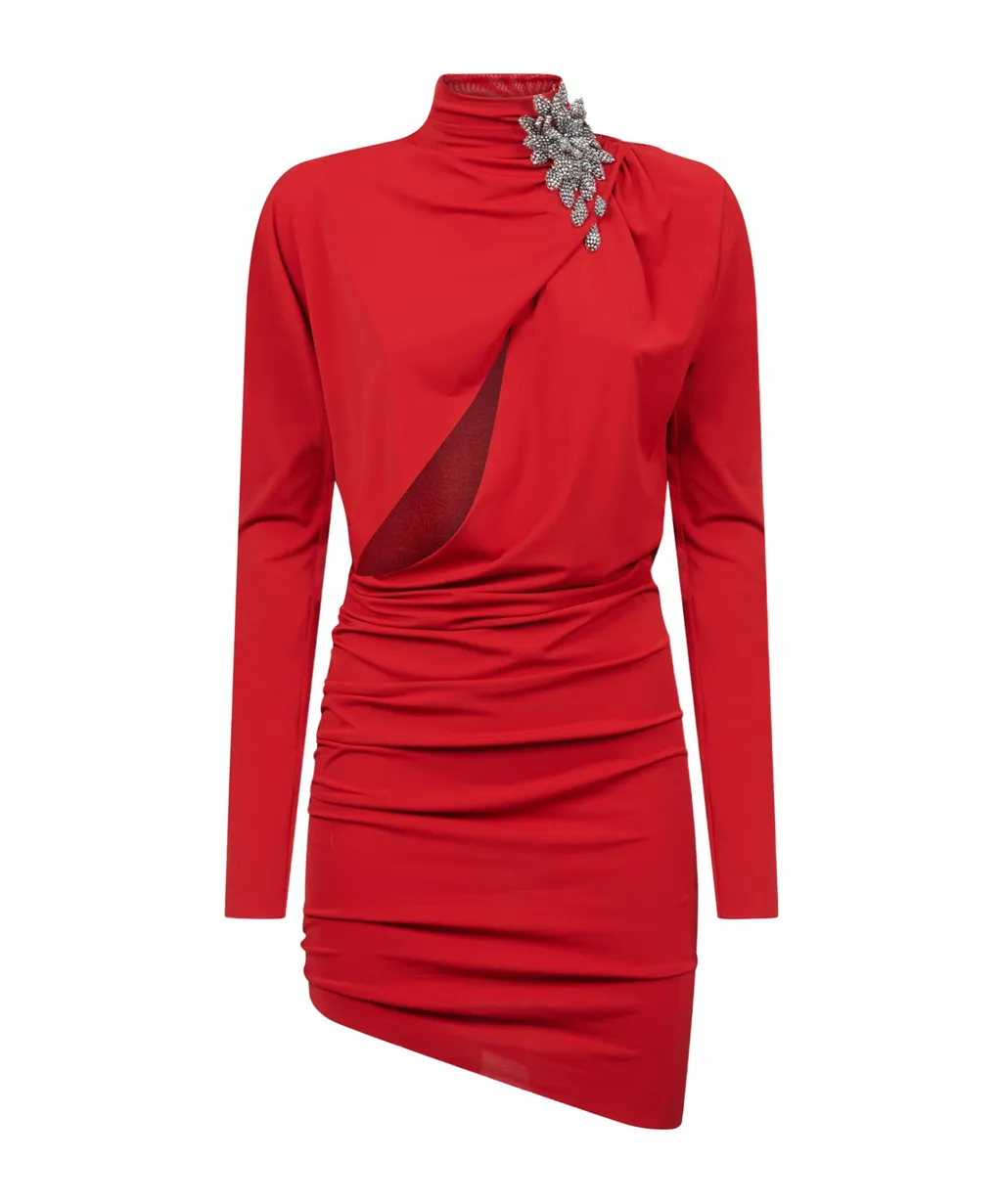Long Sleeve Asymmetrical Dress