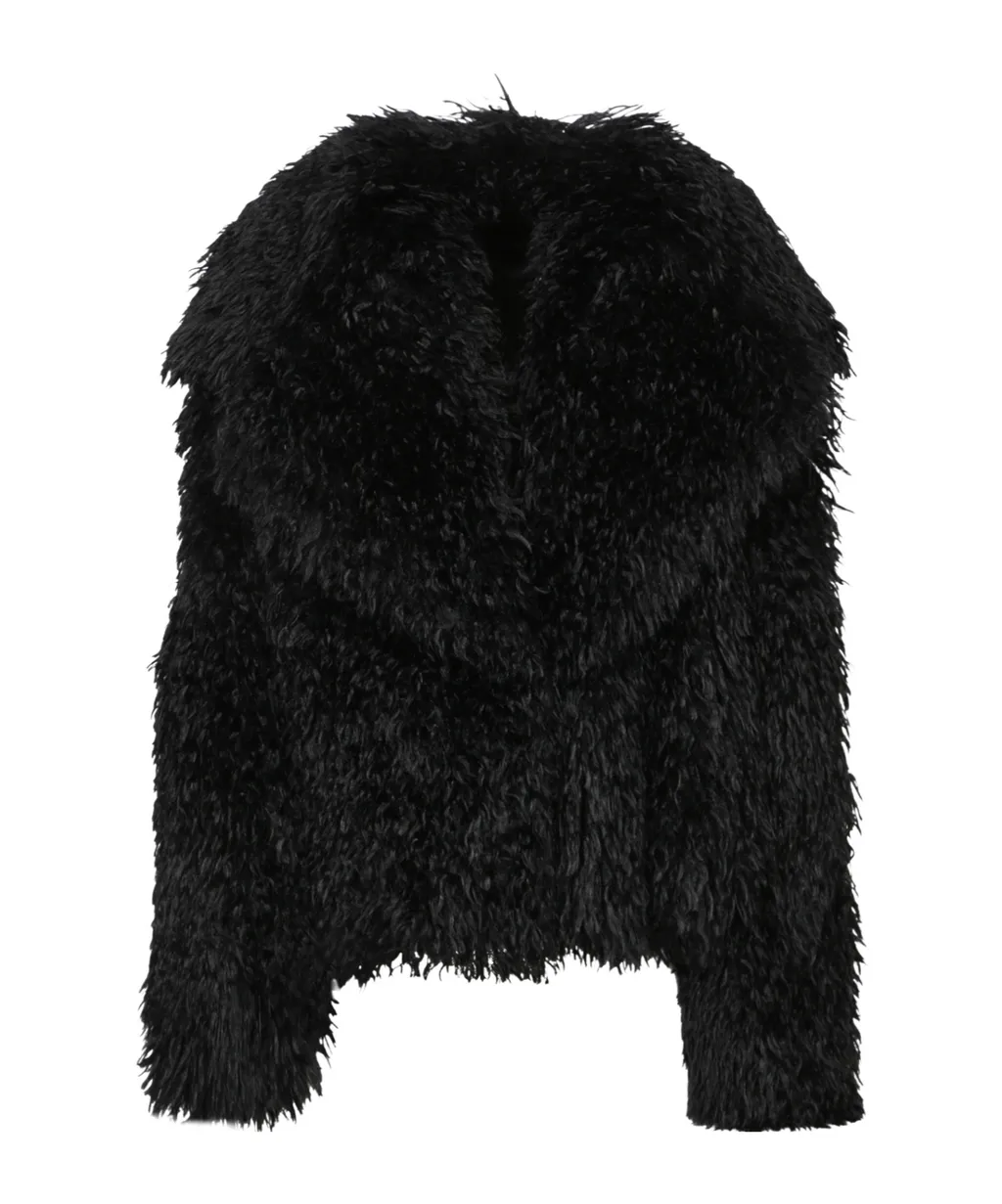 Cropped Faux Fur Coat