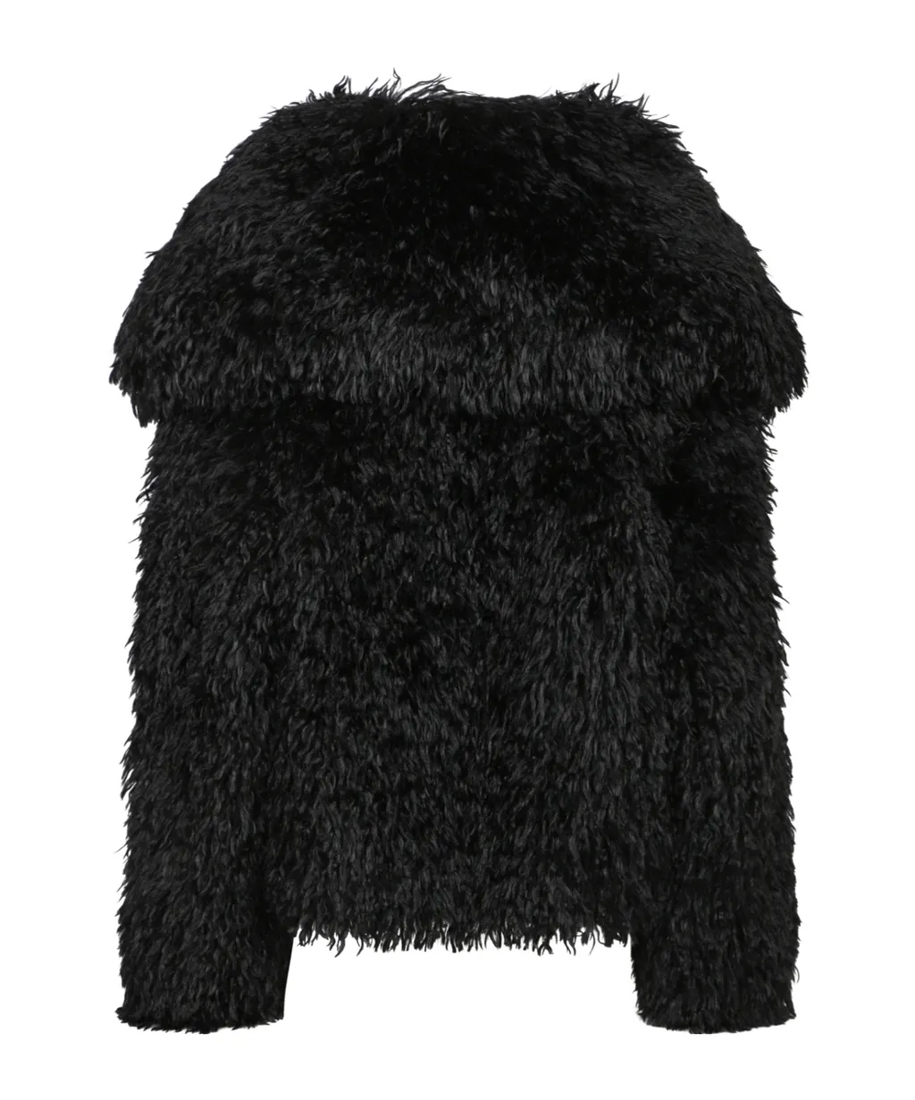Cropped Faux Fur Coat