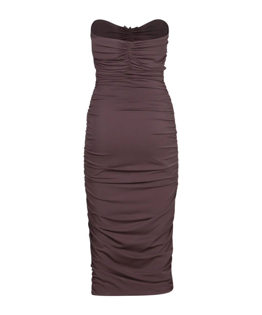 Embellished Strapless Midi Dress