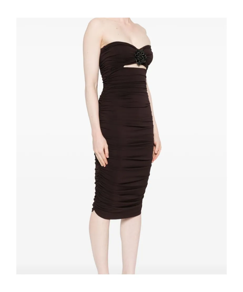 Embellished Strapless Midi Dress