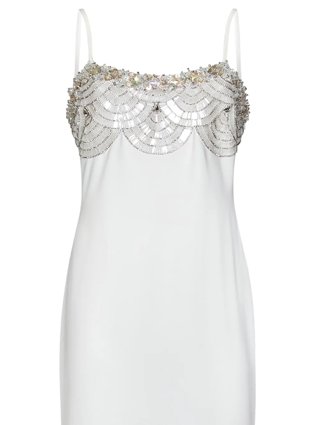 Crystal-Embellishment Crepe Maxi Dress