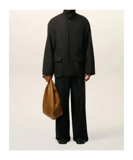 Oversized Gabardine Peacoat