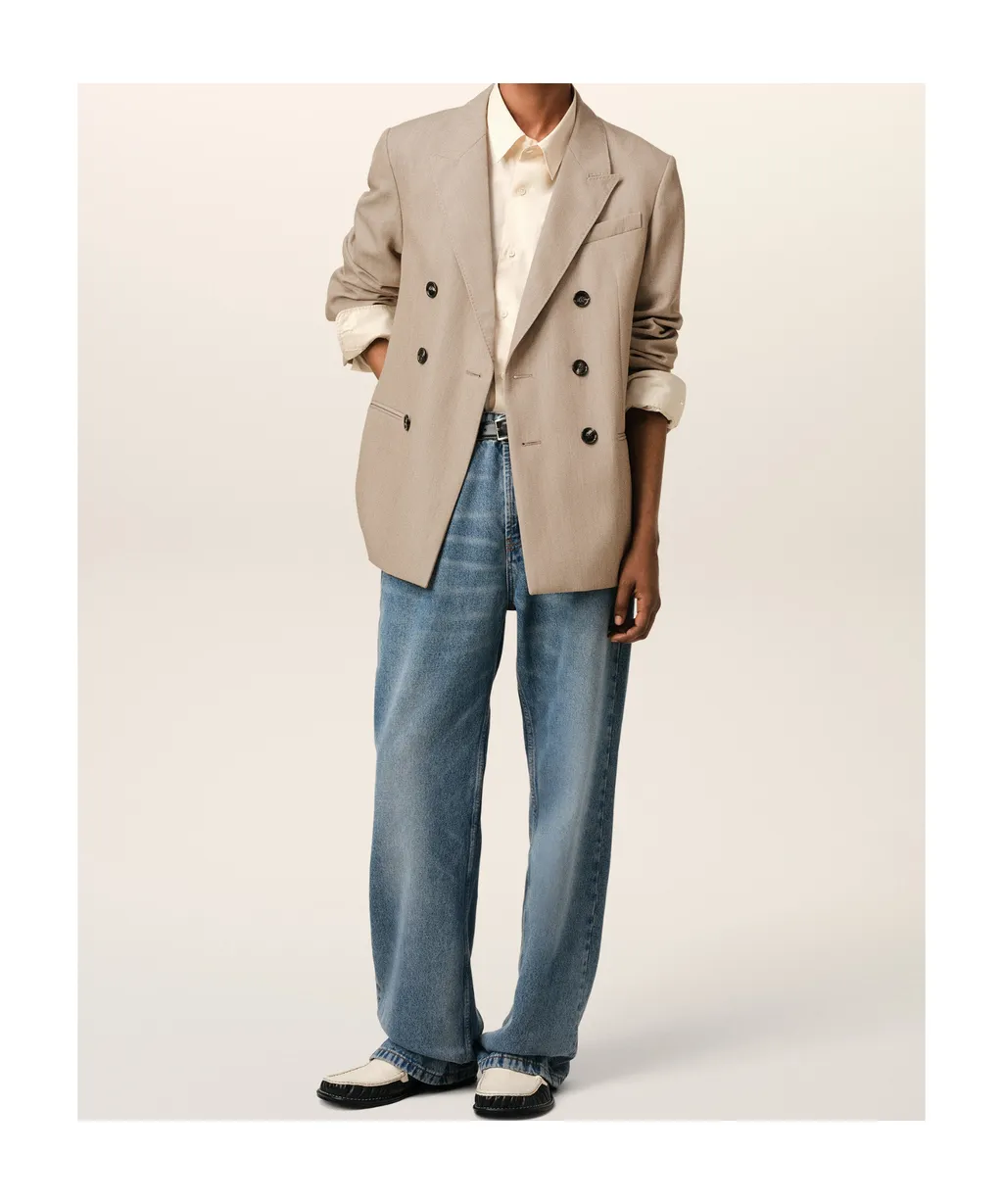 Back Slit Double Breasted Jacket