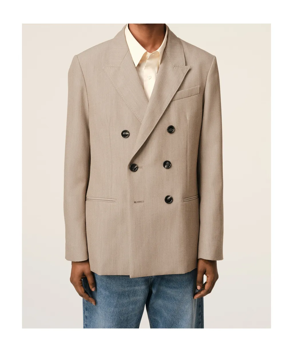 Back Slit Double Breasted Jacket