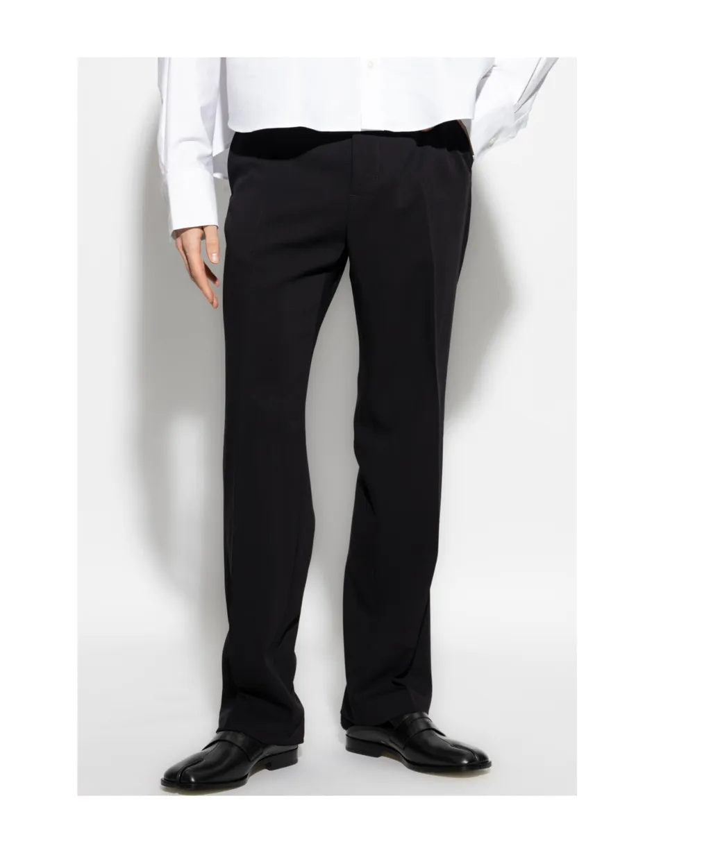 Straight Fit Gabardine Trousers