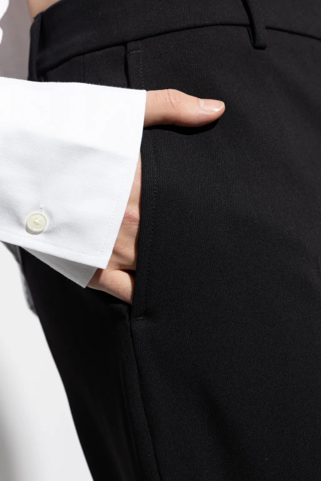 Straight Fit Gabardine Trousers