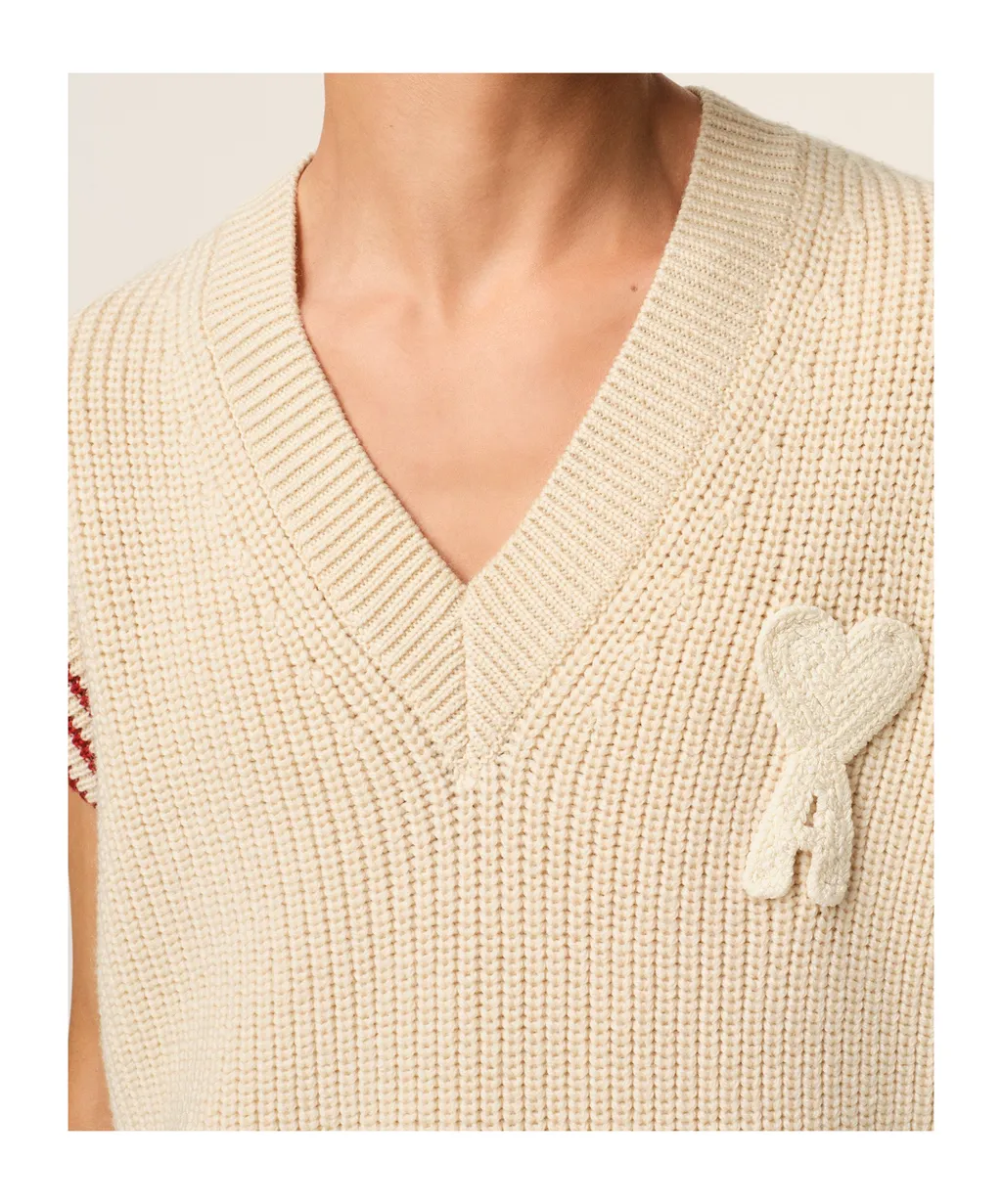 Ami De Coeur V-Neck Knitted Vest