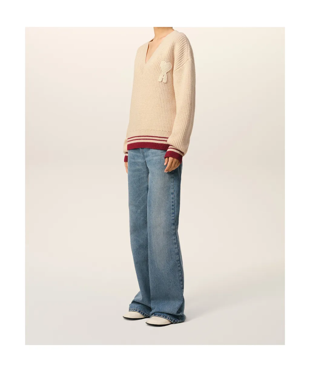 Ami De Coeur V-Neck Knitted Jumper