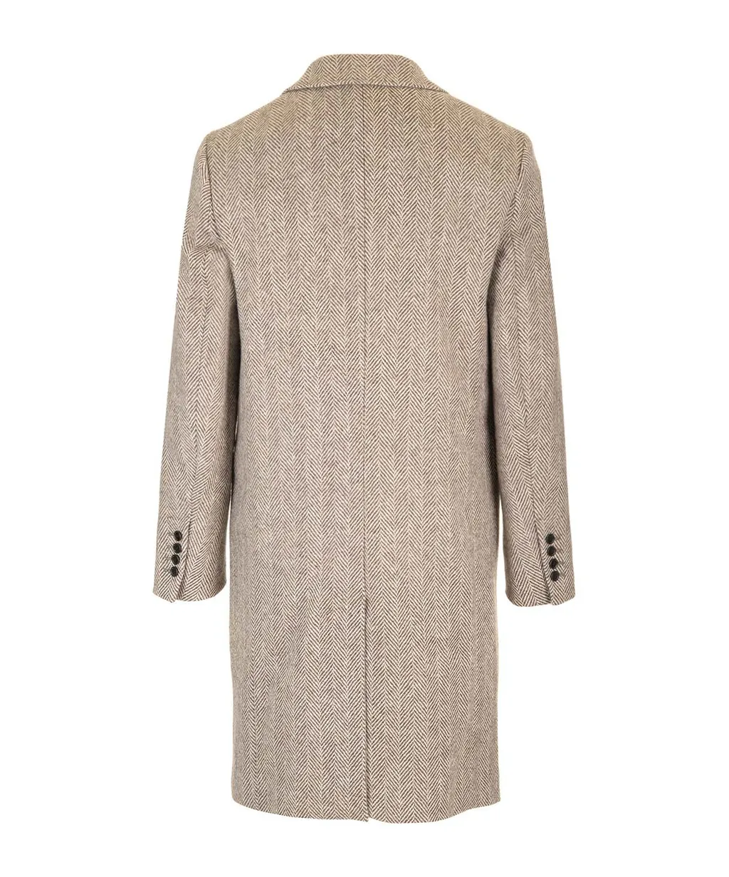 Herringbone Button-Up Coat