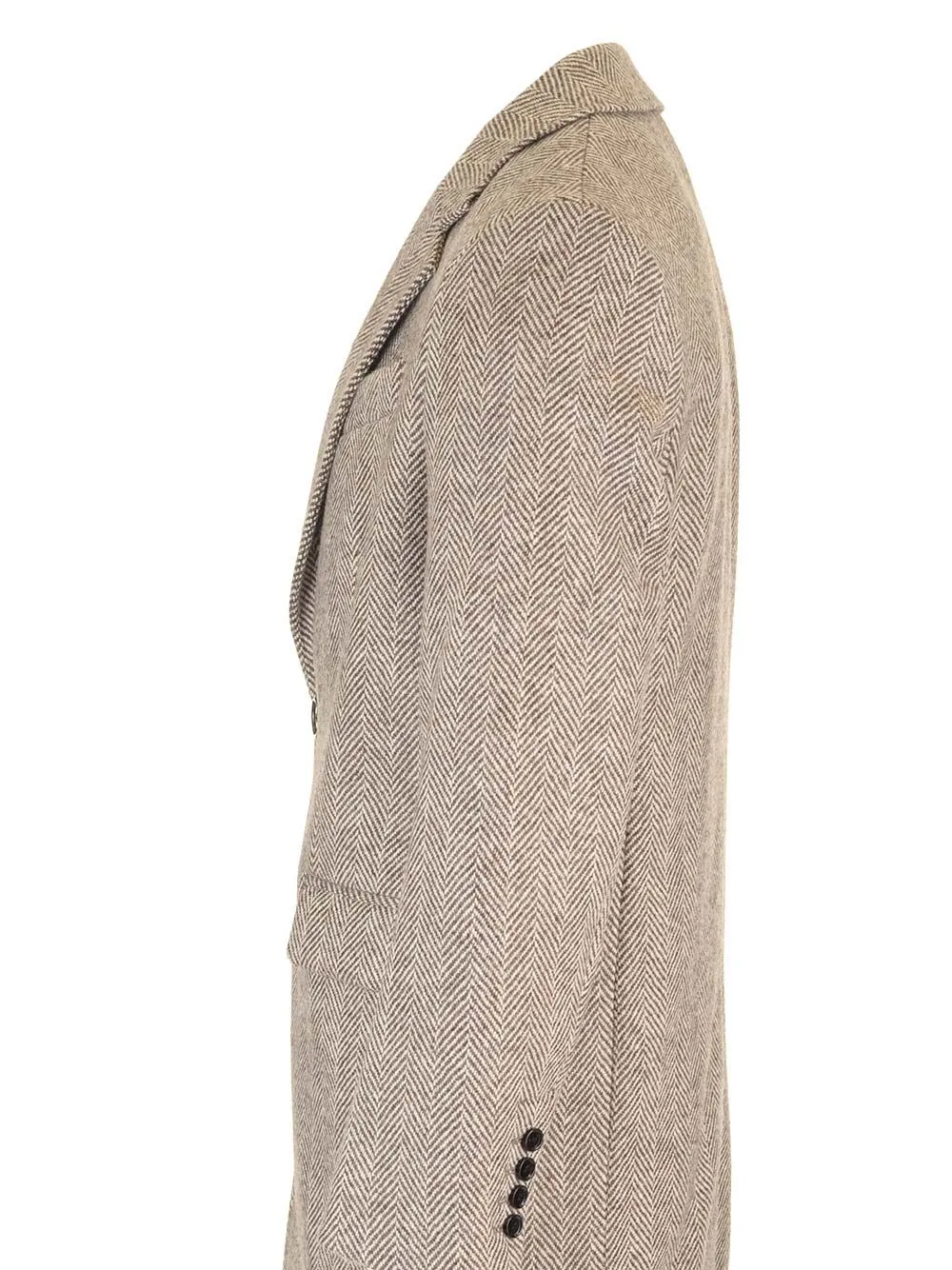 Herringbone Button-Up Coat
