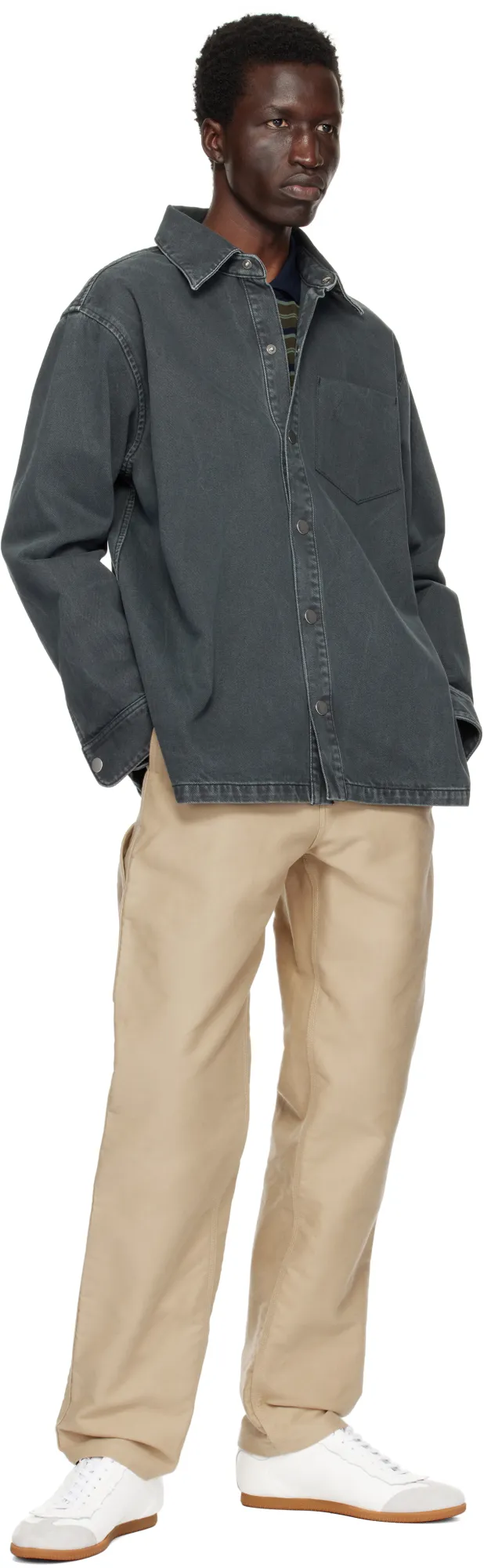 Long-Sleeved Button-Up Jacket