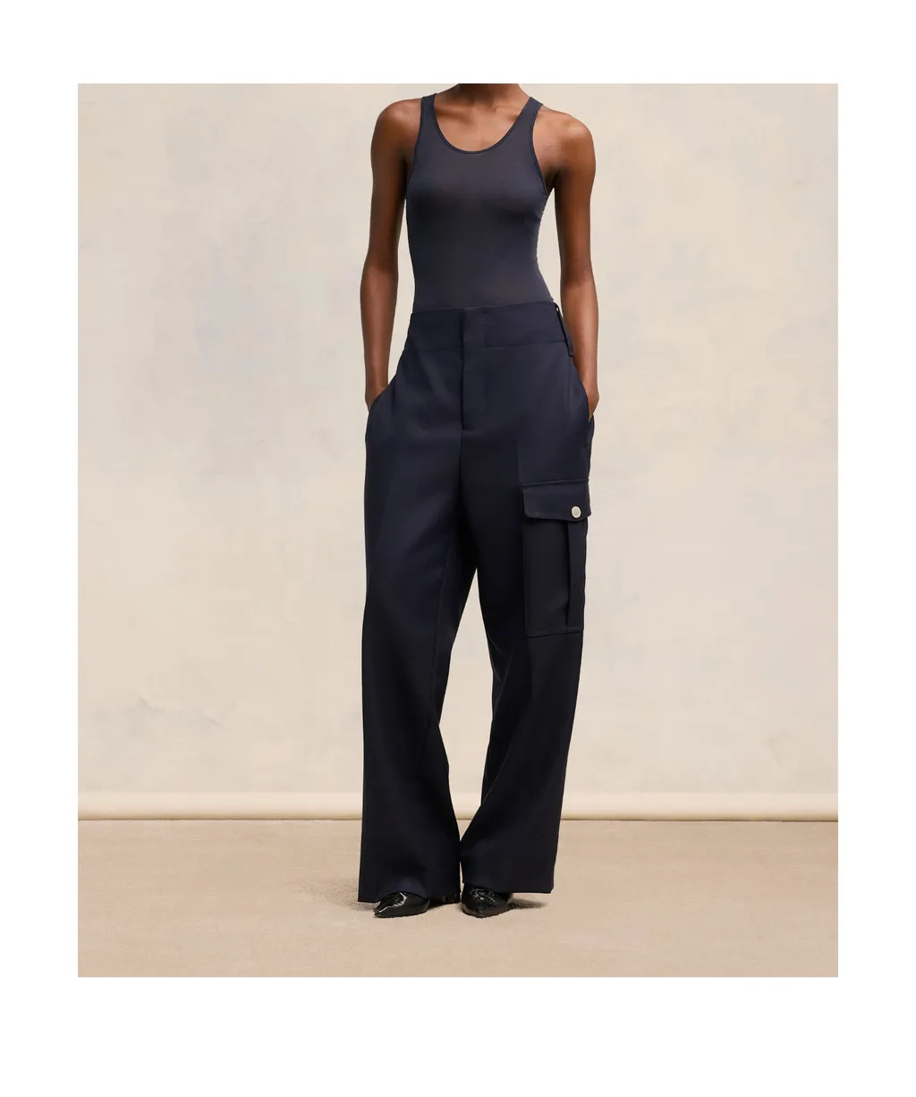 Wool Gabardine Casual Pants