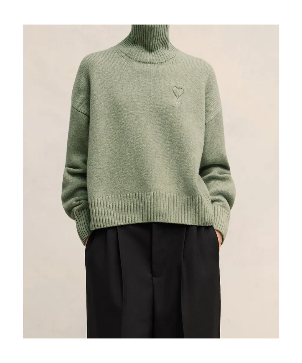 Logo Embroidered Turtleneck Jumper