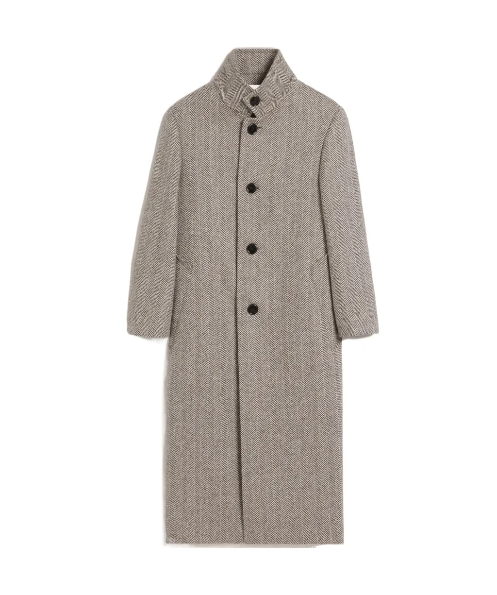 Long-Sleeved Wool Coat